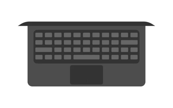 Ordenador Portátil Moderno Aislado Ordenador Con Teclado Vector Con Diseño — Archivo Imágenes Vectoriales