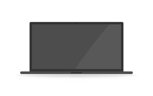 Modern Laptop Izolált Számítógép Vektorral Üres Kivitelben Elszigetelt Fekete Mockup — Stock Vector