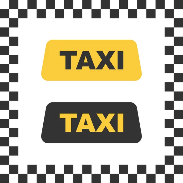 Ikona Kostkovaného Taxíku Izolovaný Symbol Kabiny Žluté Taxi Auto Služba — Stockový vektor
