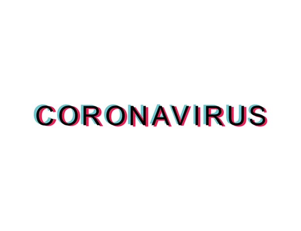 Coronavirus Κείμενο Μοντέρνο Στυλ Μαύρο Κόκκινο Και Δυόσμο Χρώματα Αστεία — Διανυσματικό Αρχείο