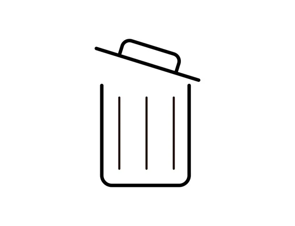 Άνοιξε Εικονίδιο Κάδο Απορριμμάτων Για Σκουπίδια Και Σκουπίδια Μεμονωμένη Απεικόνιση — Διανυσματικό Αρχείο