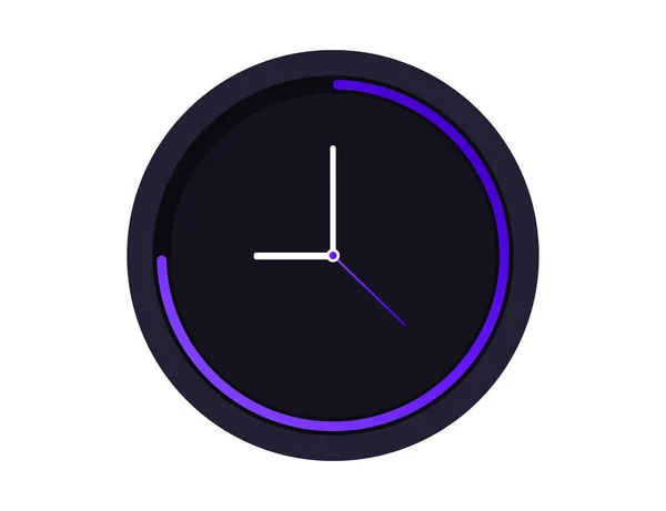 Wall Clock Watch Isolated Icon Vector Time Minute Second Colorful — Stock Vector