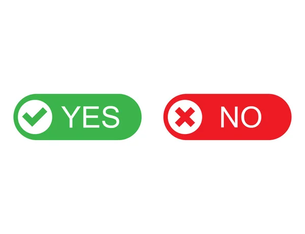Кнопок Зеленому Червоному Кольорах Плоский Дизайн Правильного Або Неправильного Питання — стоковий вектор