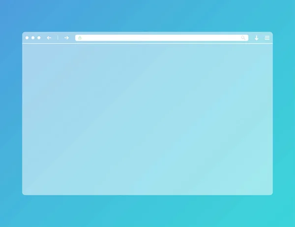 Modern düz tasarımda saydam web tarayıcı modeli. Bilgisayar boş şablon çerçevesi. İzole tasarım. Vektör EPS 10