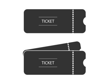 Tiyatro ya da sinema için basit bir tasarım bileti. İçeriden geçecek münferit olay etiketi. Tiyatro ya da sinema salonu girişi. Giriş bileti olarak konser bileti. Vektör EPS 10.