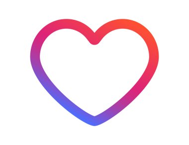 Renkli gökkuşağı dizaynında kalp şekli simgesi. Sevgililer günü ya da romantik. Aşk ya da aşk sembolü. Basit modern tarzda düğün logosu tasviri. Vektör EPS 10.