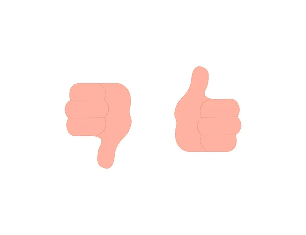 Thumb up and down isolated icons. Positive and negative symbol with hand. Illustration of good and bad choice in flat design. Realistic hands icons. Like or dislike. Yes and no symbol. Vector EPS 10. — Stock Vector