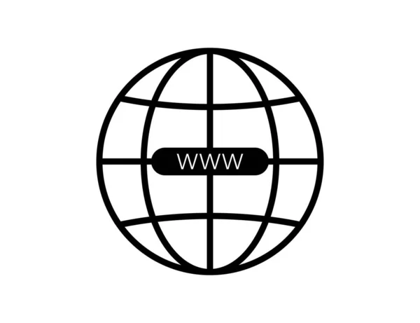 Μαύρη γη ή εικονίδιο του πλανήτη με www. Εικονογράφηση πλανήτη με το σύμβολο δικτύου. Παγκόσμιο σύμβολο ιστού στη γη. Μεμονωμένο στοιχείο υπολογιστή. Συνδέστε την τεχνολογία χρησιμοποιώντας www. Διάνυσμα EPS 10. — Διανυσματικό Αρχείο