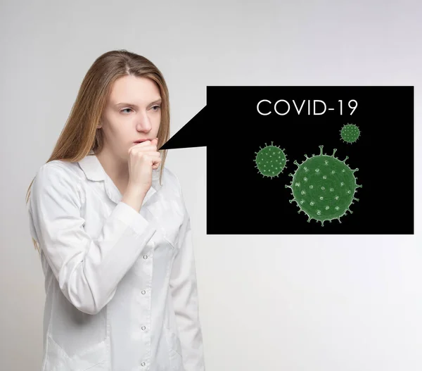 치명적 인 바이러스 Covid-19. 호흡기 질환입니다. — 스톡 사진