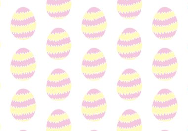 Arkaplan dokusu kusursuz çizim. Paskalya yumurtaları, pembe sarı tatil bayramı afişler, tebrik kartları, kartpostallar, el ilanları