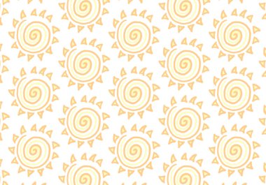 Arkaplan dokusu kusursuz çizim. Pankart, kartpostal, kartpostal, broşür için güneş sarısı şirin arkaplan