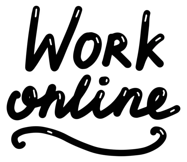 Lavoro Casa Scrittura Calligrafia Illustrazione Ufficio Casa Lavoro Online Vettoriale — Vettoriale Stock