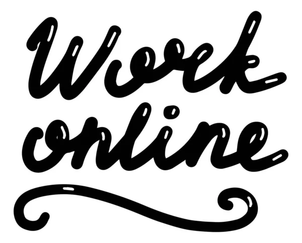 Lavoro Casa Scrittura Calligrafia Illustrazione Ufficio Casa Lavoro Online Vettoriale — Vettoriale Stock