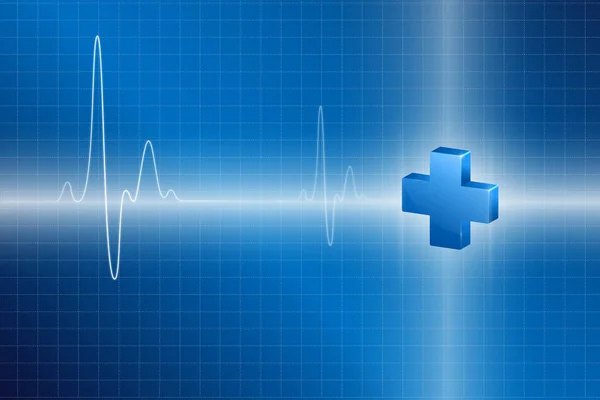 Teken Blauwe Abstracte Achtergrond Kruissymbool Voor Gezondheidszorg Geneeskunde Farmacie Rendering — Stockfoto