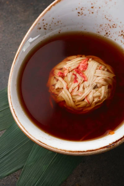 Classic miso soup with crab meat. — Stock Photo, Image