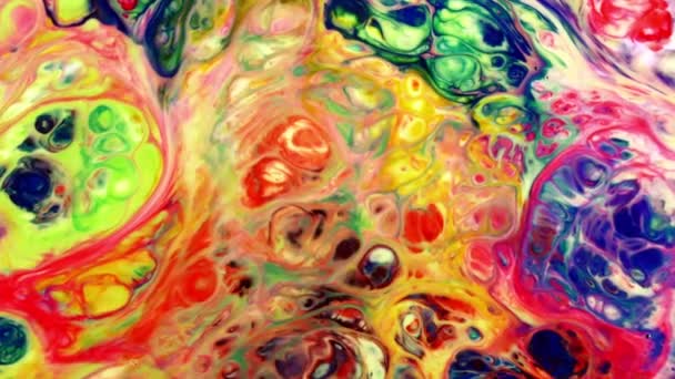 Abstrait Coloré Peinture Encre Liquide Exploser — Video