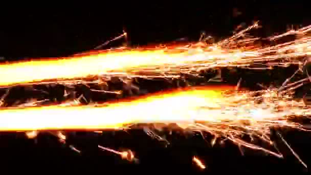 Sparks Vlam Licht Vanuit Fireworks — Stockvideo