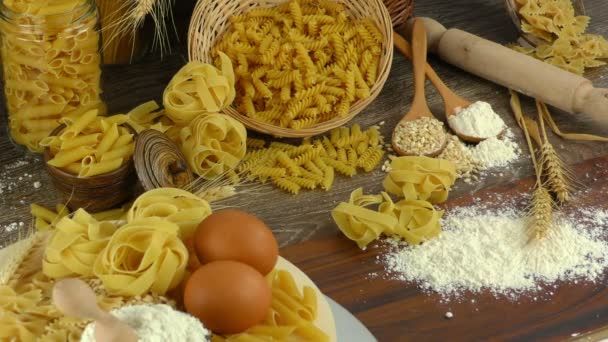 Macaroni Pasta Gebäck Full — Stockvideo