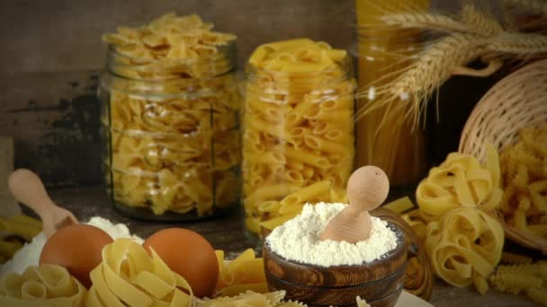 Macaroni Pasta Gebäck Full — Stockvideo