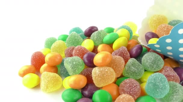 Sweet Candy Jelly Bonbon Lollipop Smíšené Občerstvení — Stock video