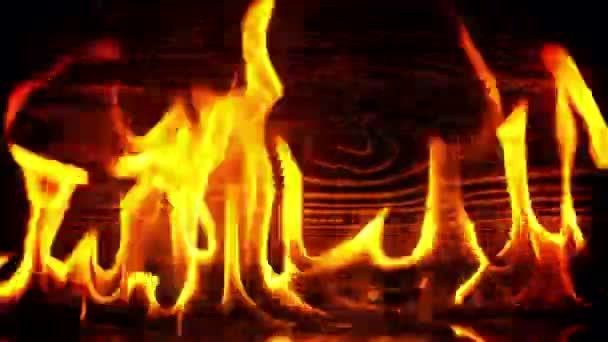 火烧和木制背景 — 图库视频影像