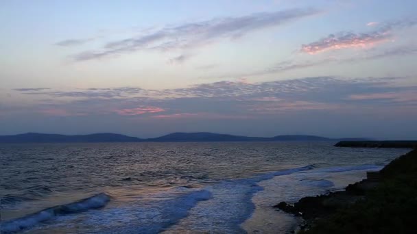 海边和早晨的太阳 — 图库视频影像