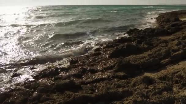 Kum Deniz Kaya — Stok video