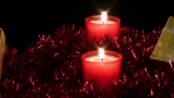 蜡烛和礼品盒的视频 — 图库视频影像