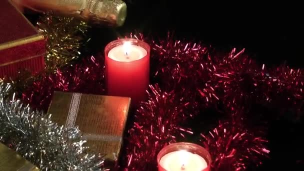 Candele Vino Scatola Regalo — Video Stock