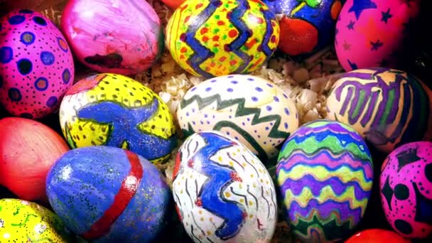 Celebración Colorida Huevos Pascuales Pascua — Vídeo de stock