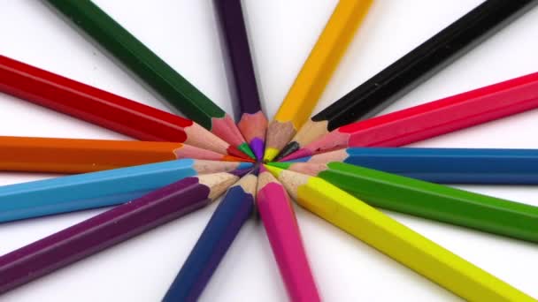 Crayons Sur Fond Blanc Full — Video
