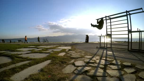 Video Entrenamiento Deportivo Aire Libre — Vídeos de Stock