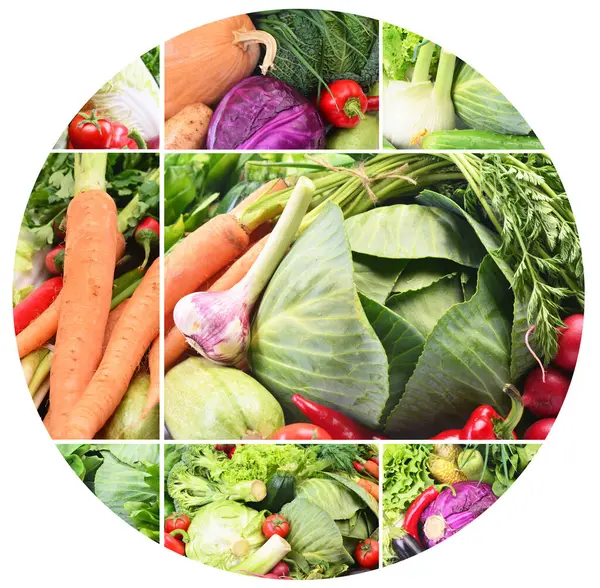 Fresh vegetables,collage background