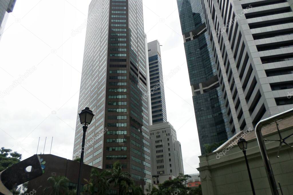 Raffles Place is the center of the Financial District of Singapore and is located south of the mouth of the Singapore River. 