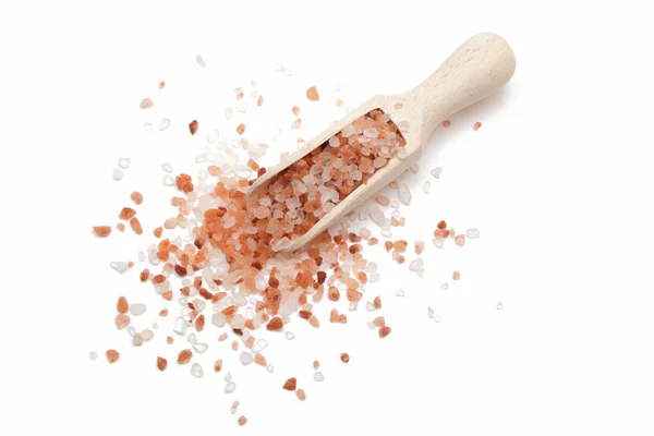 Himalaya salt på vit — Stockfoto