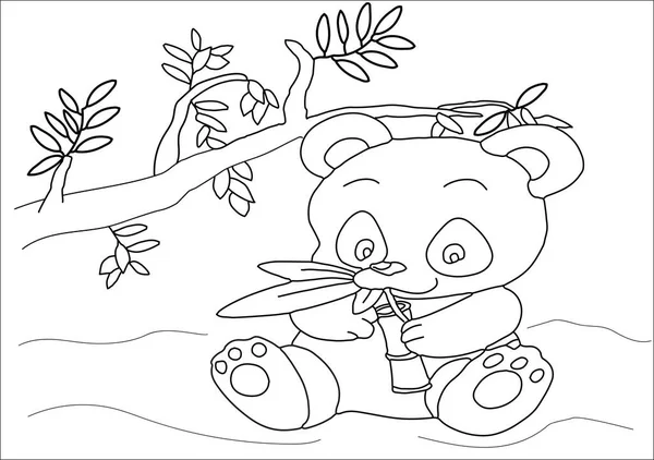 Panda Βιβλίο Ζωγραφικής Για Παιδιά Εικονογράφηση Αρχείου