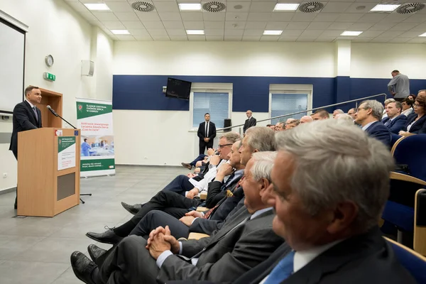 Zabrze Polônia Junho 2017 Presidente Polônia Andrzej Duda Participa Cerimônia — Fotografia de Stock