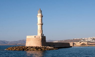 Yunanistan 'ın Girit adasındaki eski Venedik limanı manzarası