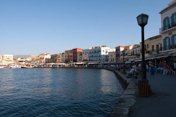 Yunanistan 'ın Girit adasındaki eski Venedik limanı manzarası