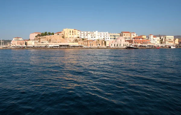 希腊克里特岛的老威尼斯港口查尼亚景观 — 图库照片