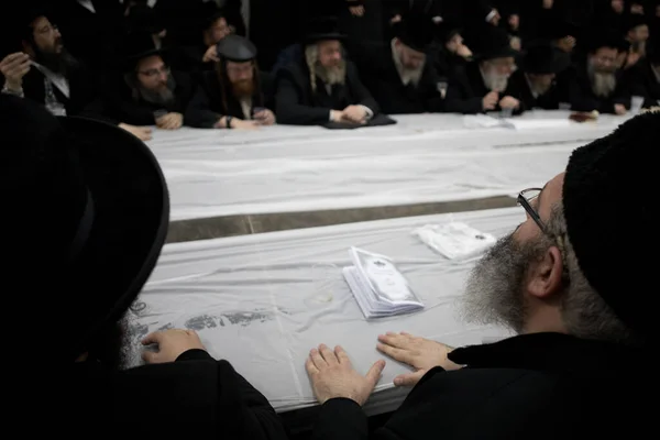 Lelow Pologne Février 2017 Des Juifs Orthodoxes Hassidiques Célèbrent Pendant — Photo