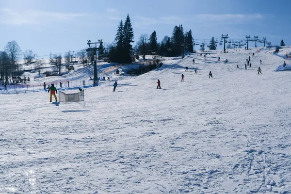 Polonia Zakopane Witow Ski Resort Febrero 2020 Pista Esquí Nevada — Foto de Stock