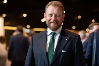 Katowice, Polonya - 27 Eylül 2019: Polonya Kardiyoloji Derneği 'nin 23. Uluslararası Kongresi' nin açılışında Sağlık Bakanı Lukasz Szumowski