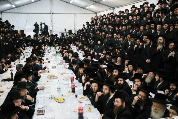 Lelow Poland February 2020 Hassidic Orthodox Jews Celebrating Hasidic Holiday — 图库照片