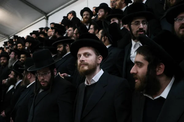 Lelow Pologne Février 2020 Des Juifs Orthodoxes Hassidiques Célèbrent Pendant — Photo