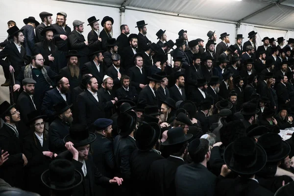 Lelow Poland February 2020 Hassidic Orthodox Jews Celebrating Hasidic Holiday — 图库照片