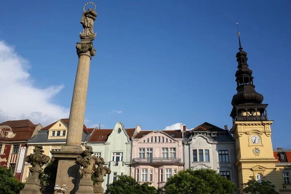 Ostrawa Czechy Czerwca 2019 Kolumna Maryjna Kolumna Maryjna Kolumna Figurą — Zdjęcie stockowe