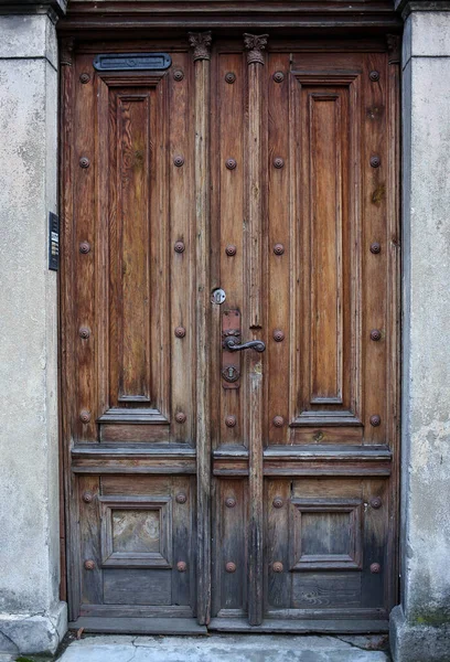 Vieux Millésime Portes Traditionnelles Bois — Photo