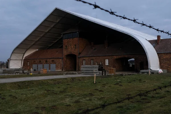 Brzezinka Birkenau Polonia Enero 2020 Preparativos Para Aniversario Liberación Del —  Fotos de Stock