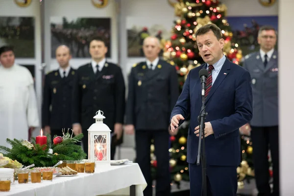 Czestochowa Polonia Diciembre 2017 Reunión Del Ministro Defensa Nacional Mariusz — Foto de Stock